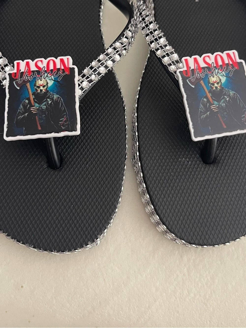 Jason Voorhees Beaded Flip Flops